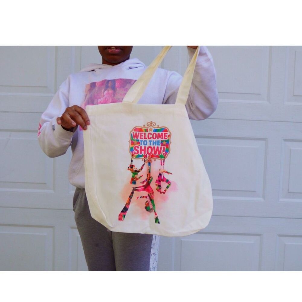 Circus Tote Bag Canvas Reusable Eco Aerial Art Welcome to the Show Festival